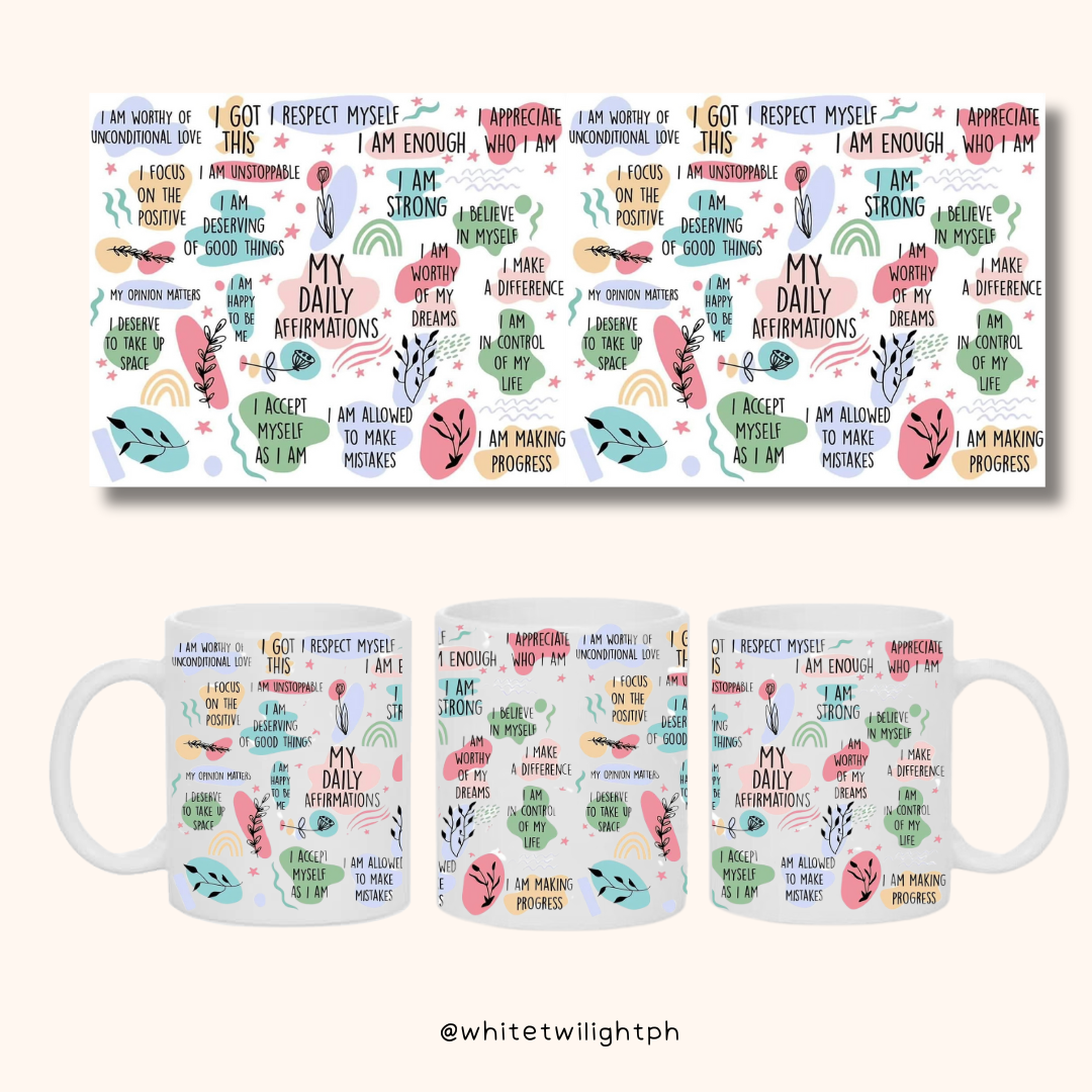 WTP My Daily Affirmation Mug, 11 oz | Aesthetic, Self Care, Motivational, Positivity Gift Mug