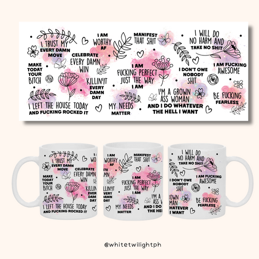 WTP Swear Affirmation Mug, 11 oz | Aesthetic, Self Care, Motivational, Positivity Gift Mug