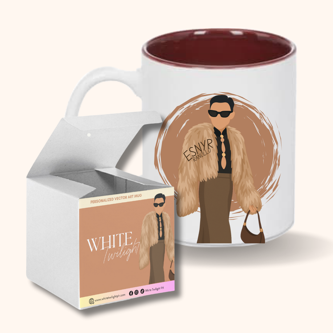 WTP Personalized Minimalist Vector Mug Coffee Mug for Home, Office, Gifts, Giveaways, Birthdays,11oz