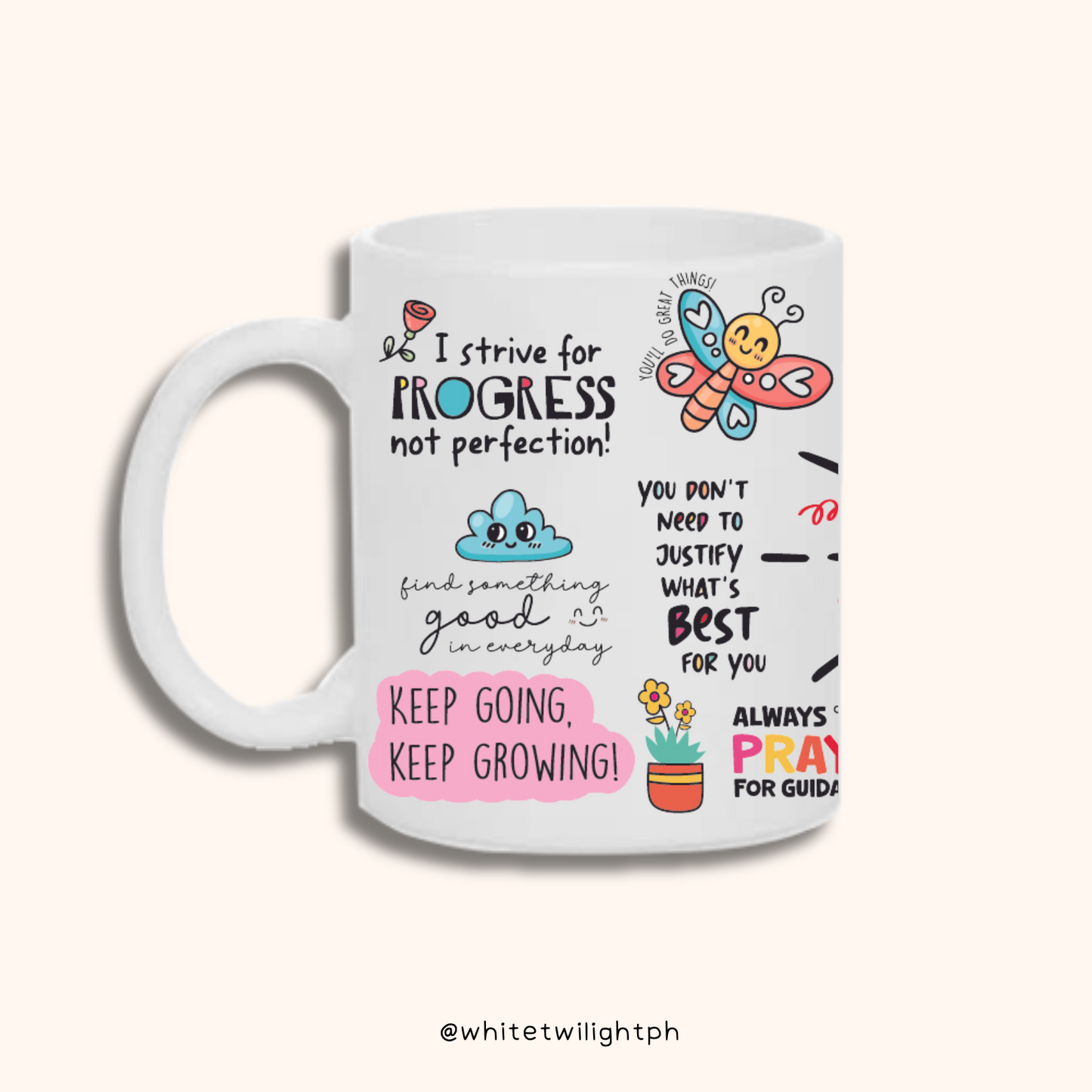 WTP My Daily Reminders Mug, 11 oz | Aesthetic, Self Care, Motivational, Positivity Gift Mug