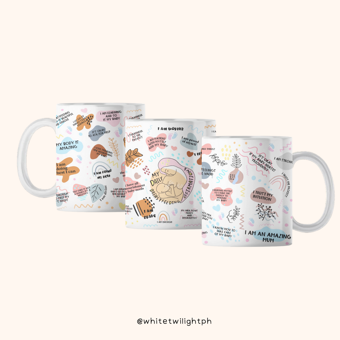 WTP Breastfeeding Mug Affirmation , 11 oz | Aesthetic, Self Care, Motivational, Positivity Gift Mug