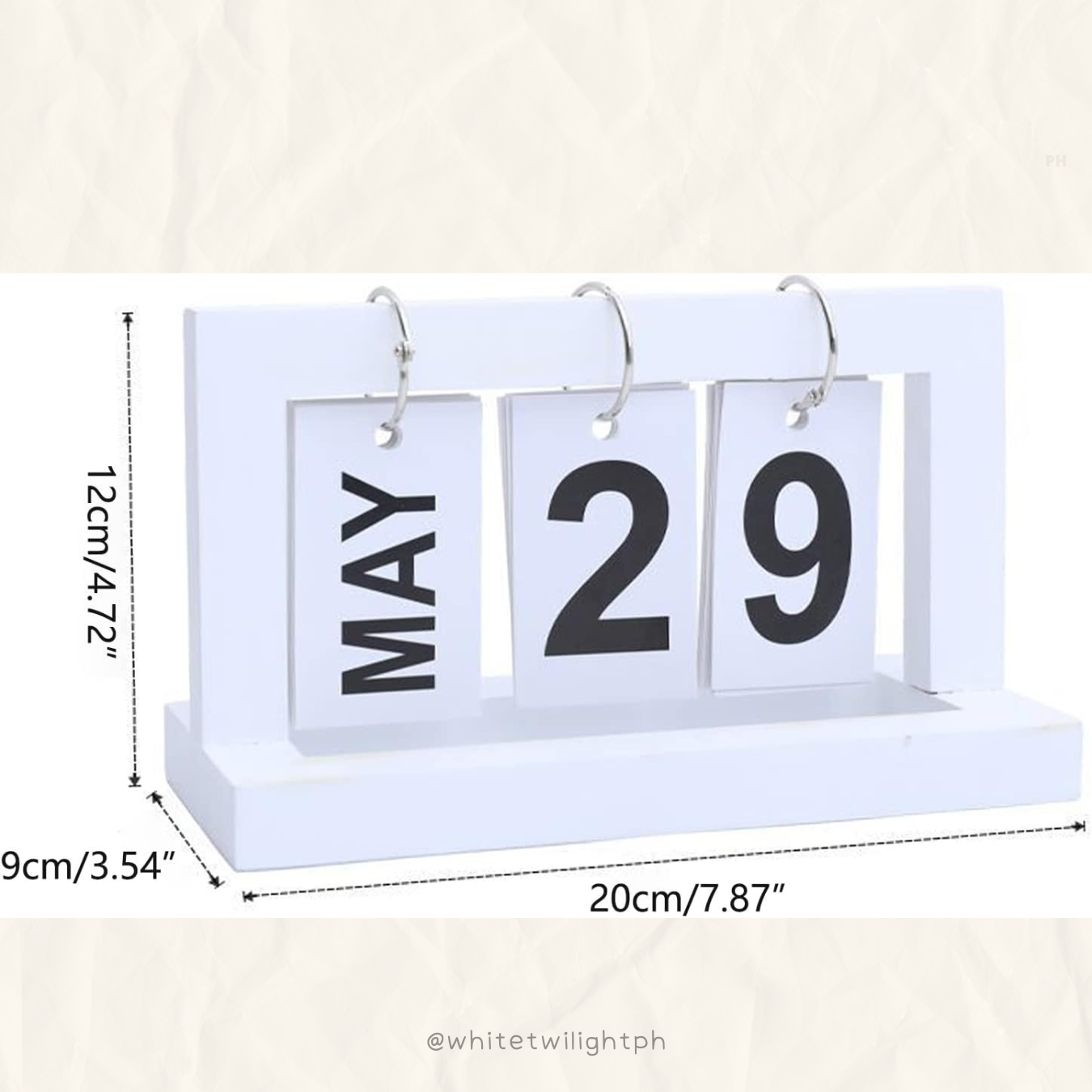 WTP Desk Calendars for Home and Office Flip Calendar, Gift for Memorial Day Recorder, Wood, White