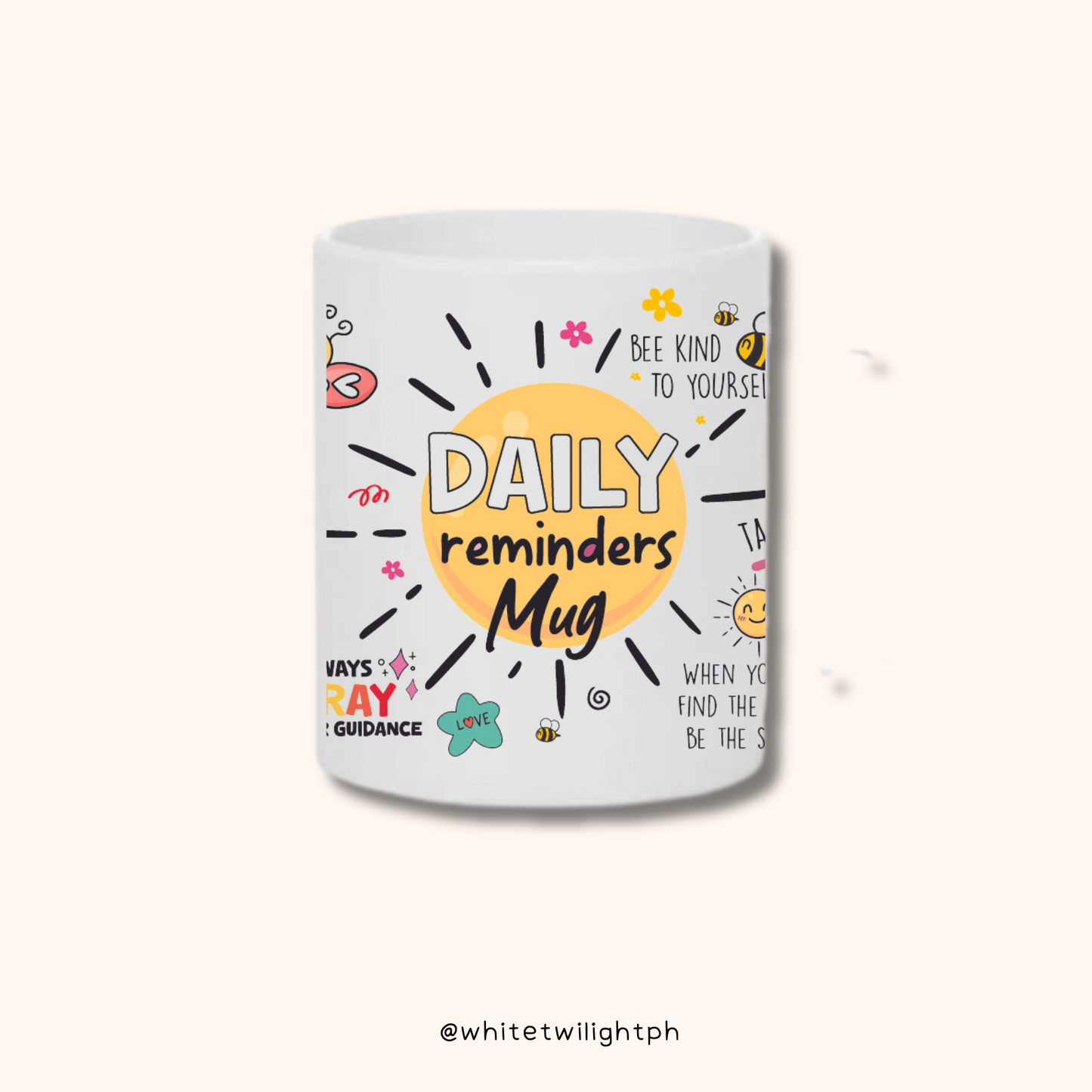 WTP My Daily Reminders Mug, 11 oz | Aesthetic, Self Care, Motivational, Positivity Gift Mug