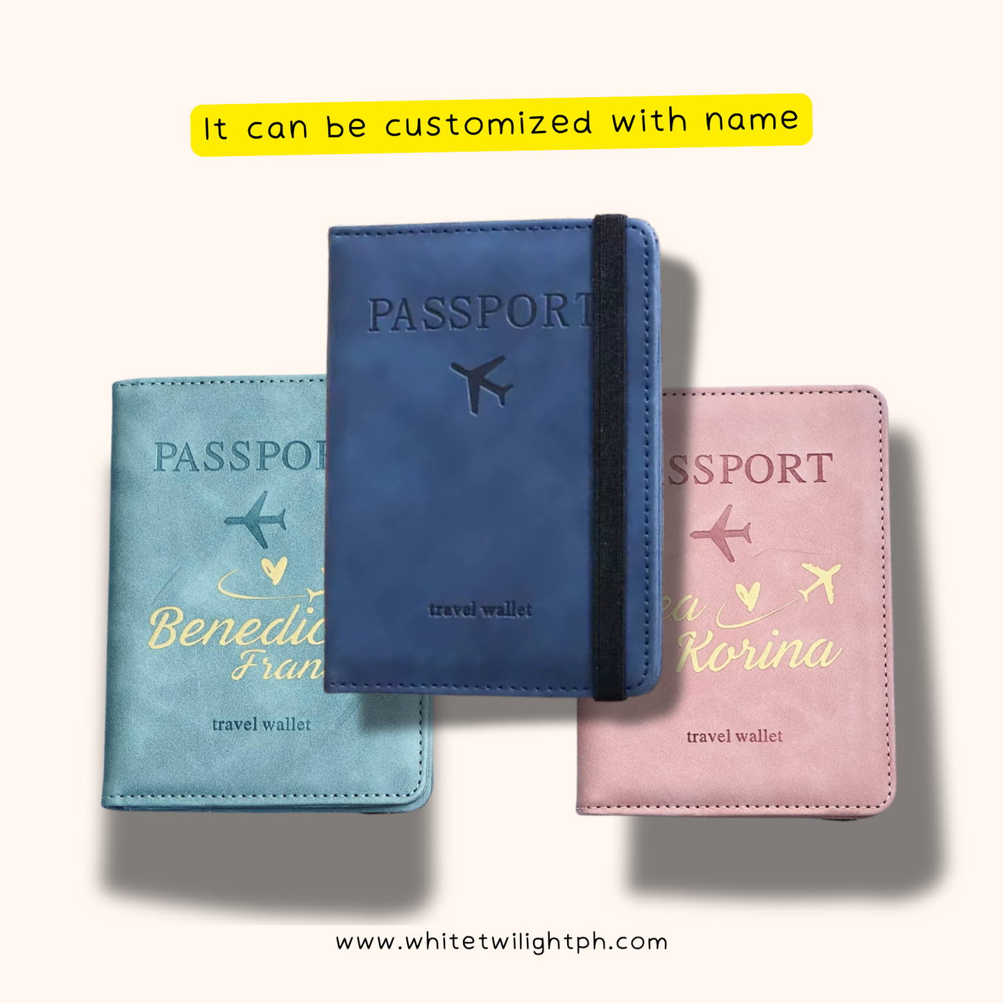 WTP RFID Blocking Passport Holder Wallet – Travel Essentials Organizer - Can be Personalized