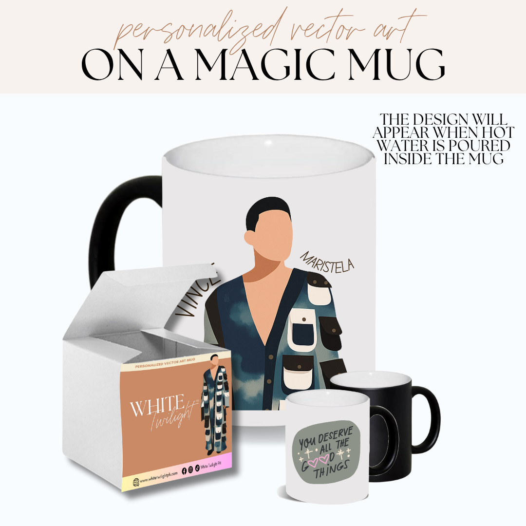WTP Personalized Minimalist Vector Mug Coffee Mug for Home, Office, Gifts, Giveaways, Birthdays,11oz
