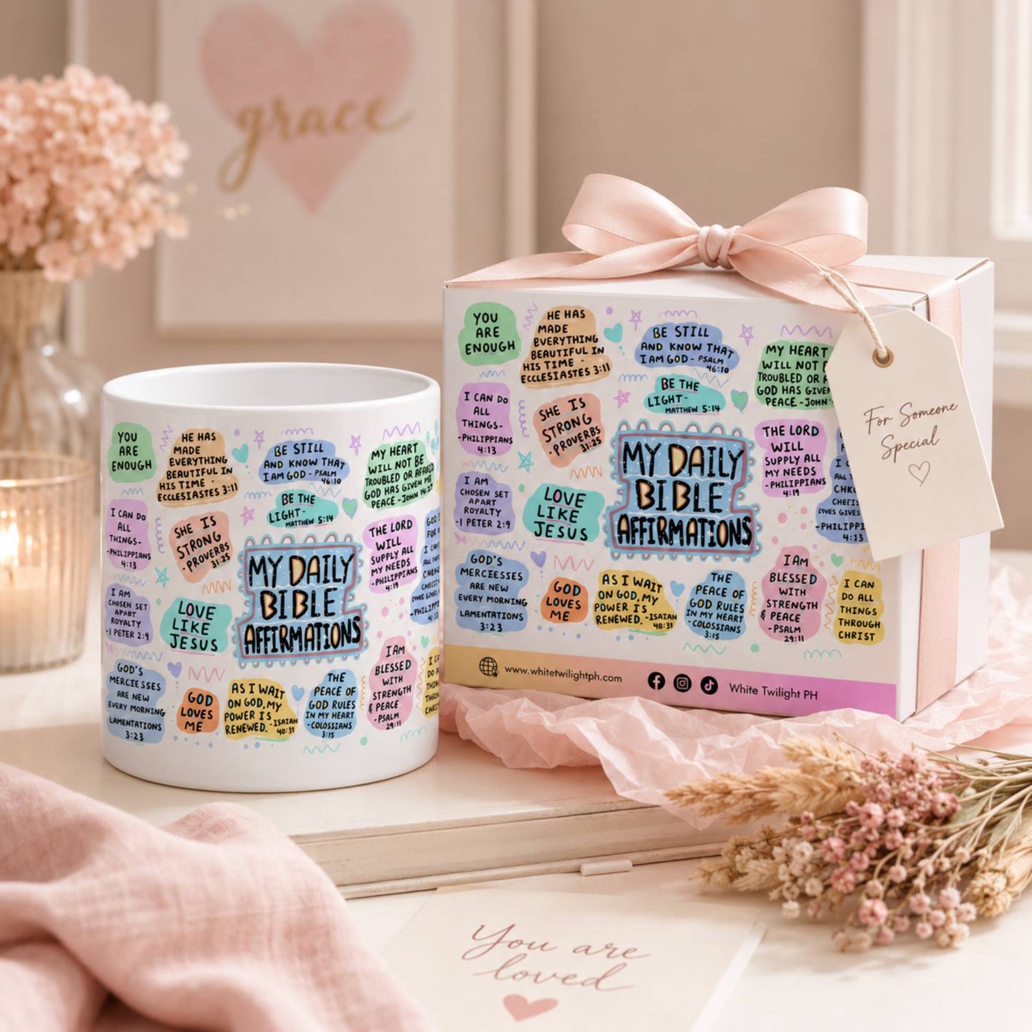 WTP My Daily Bible Affirmation Mug, 11 oz | Aesthetic, Self Care, Motivational, Positivity Gift Mug