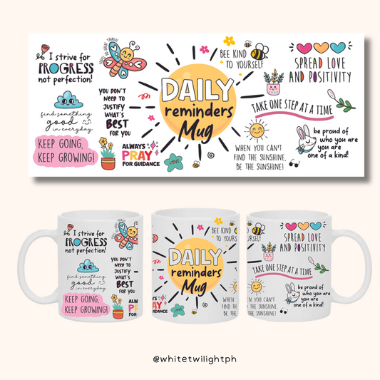 WTP My Daily Reminders Mug, 11 oz | Aesthetic, Self Care, Motivational, Positivity Gift Mug