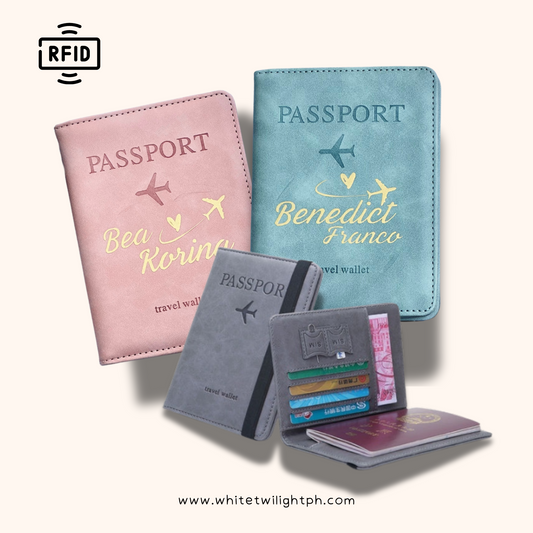 WTP RFID Blocking Passport Holder Wallet – Travel Essentials Organizer - Can be Personalized