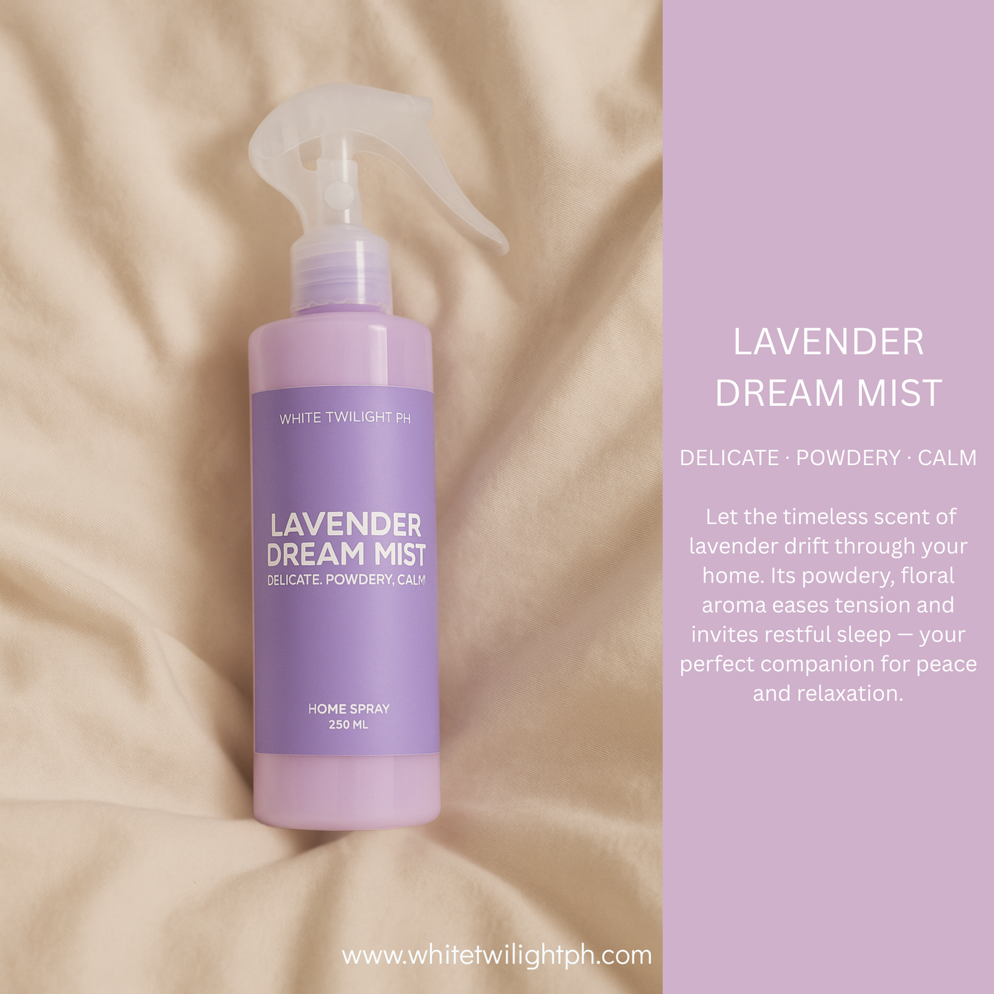 WTP Home Spray Collection – 250 ML Aromatic Room & Linen Mist – Fresh Bamboo Dew, Whispering Tea Mist, Lavender Dream Mist, Fruité Luxe Mist, Peppermint White Luxe – Long-Lasting Home Fragrance