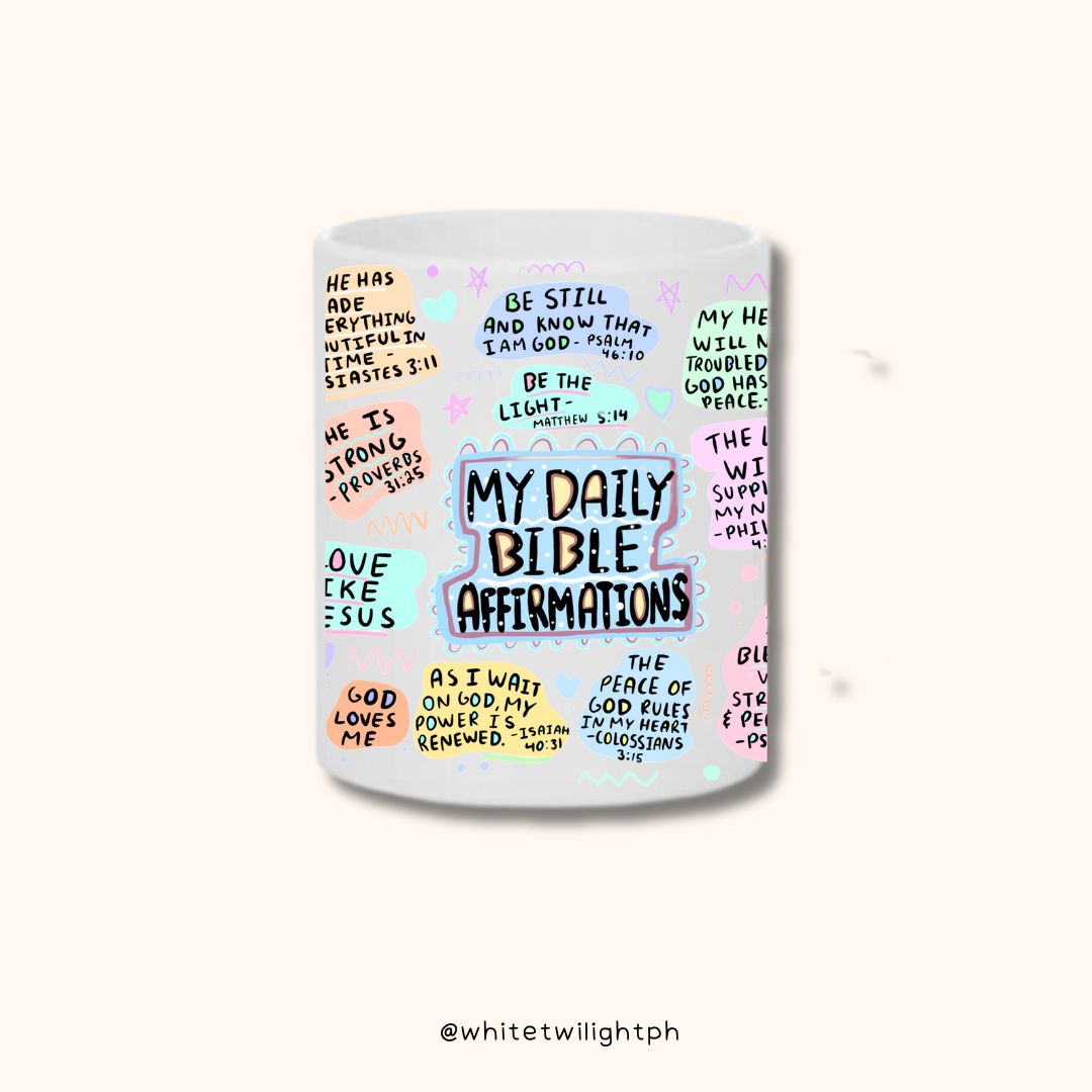 WTP My Daily Bible Affirmation Mug, 11 oz | Aesthetic, Self Care, Motivational, Positivity Gift Mug