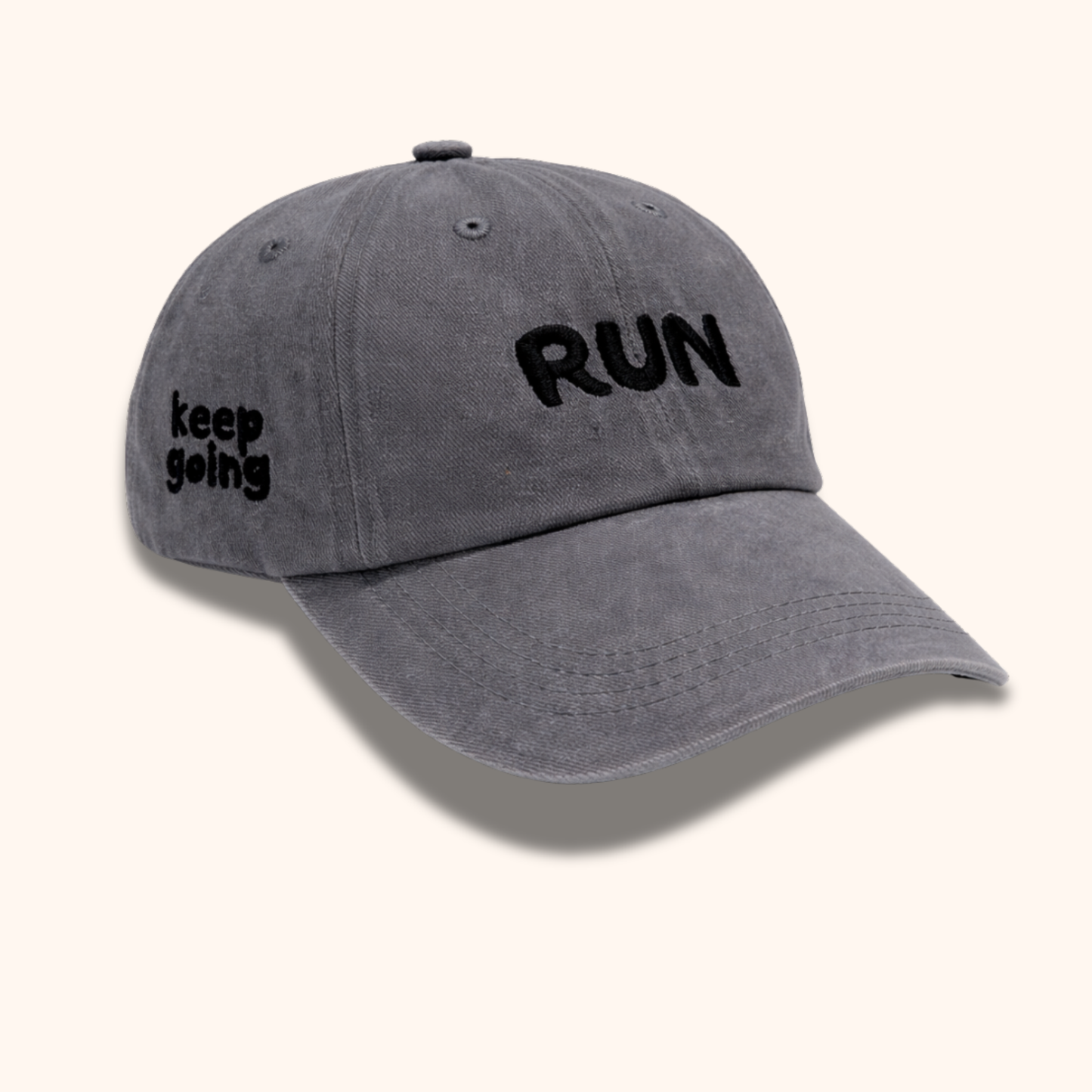WTP Affirmation Cap – “RUN / Keep Going” Embroidered Hat | Motivational Baseball Cap for Runners, Walkers & Everyday Life | Unisex Adjustable Casual Cap