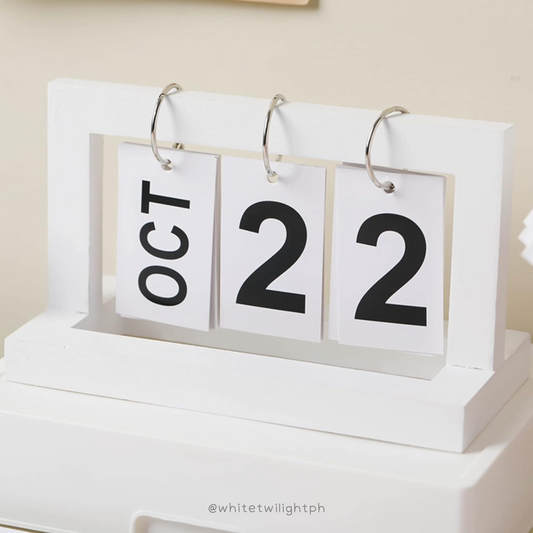 WTP Desk Calendars for Home and Office Flip Calendar, Gift for Memorial Day Recorder, Wood, White