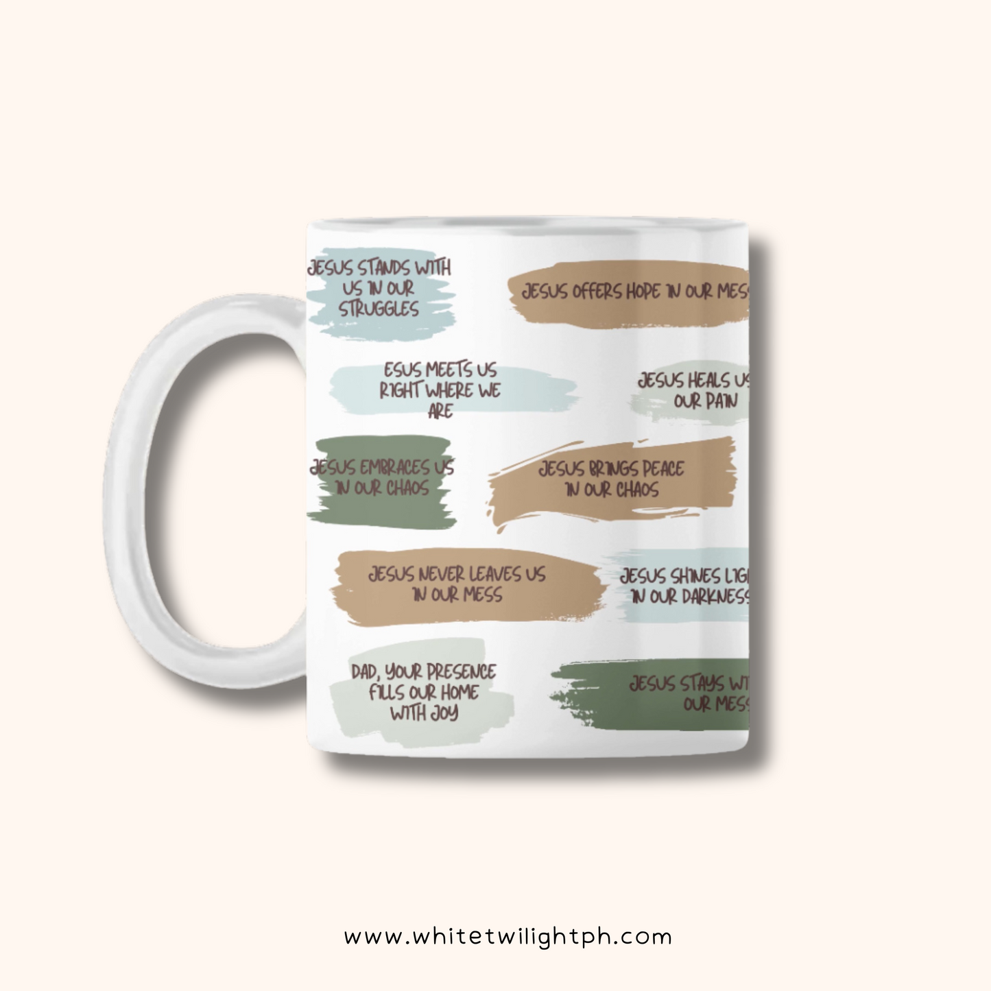 WTP Jesus meets us right in the midst of our mess Affirmation Mug, 11 oz | Aesthetic, Self Care, Motivational, Positivity Gift Mug