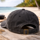 White Twilight PH Washed Palm Tree Embroidered Baseball Cap – Unisex Vintage Style Adjustable Hat for Outdoor, Travel, Beach & Daily Wear