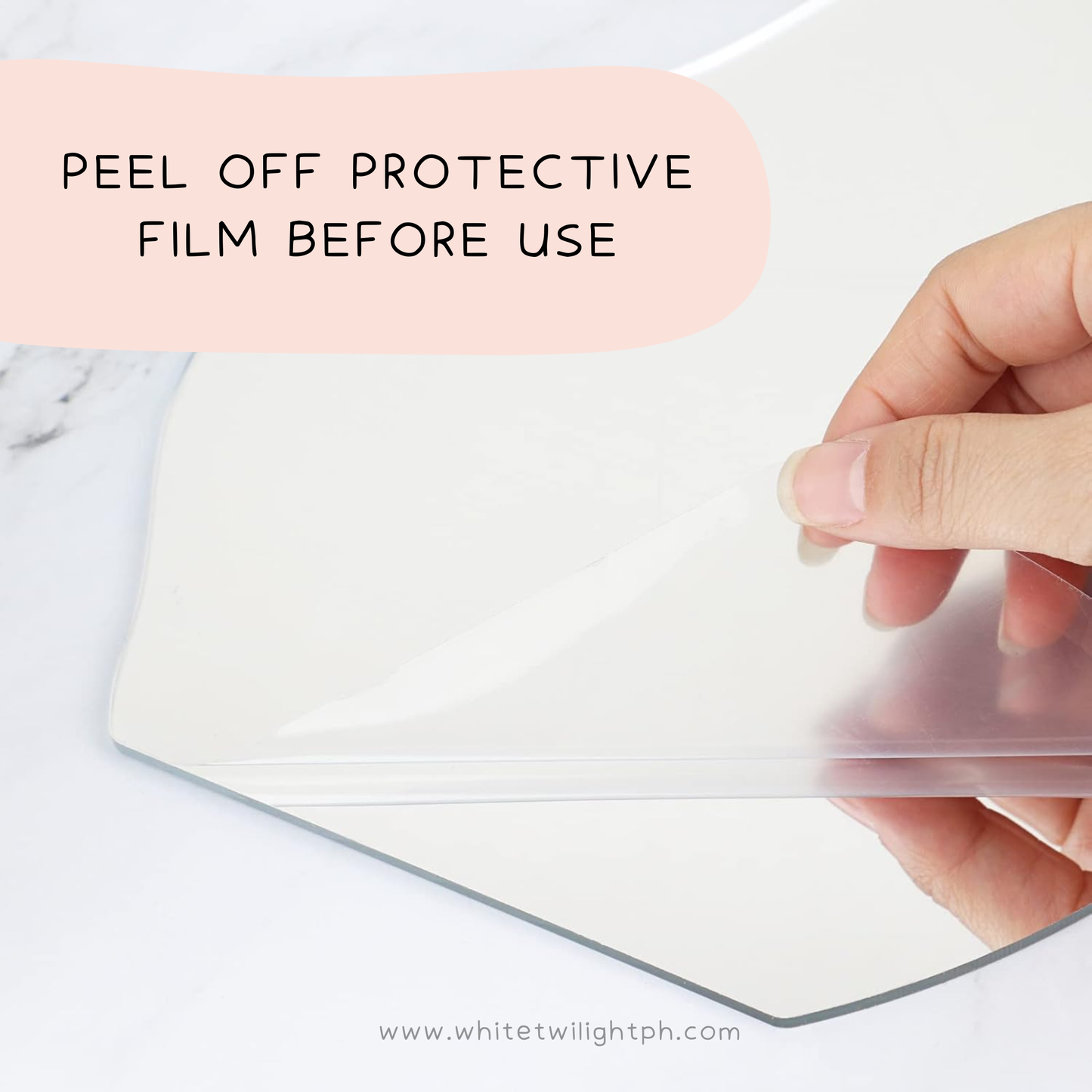 WTP Acrylic Makeup Mirror for Desk with Stand – Aesthetic Vanity Mirror Frameless Tabletop for Bedroom, Living Room & Minimal Spaces Room Decor