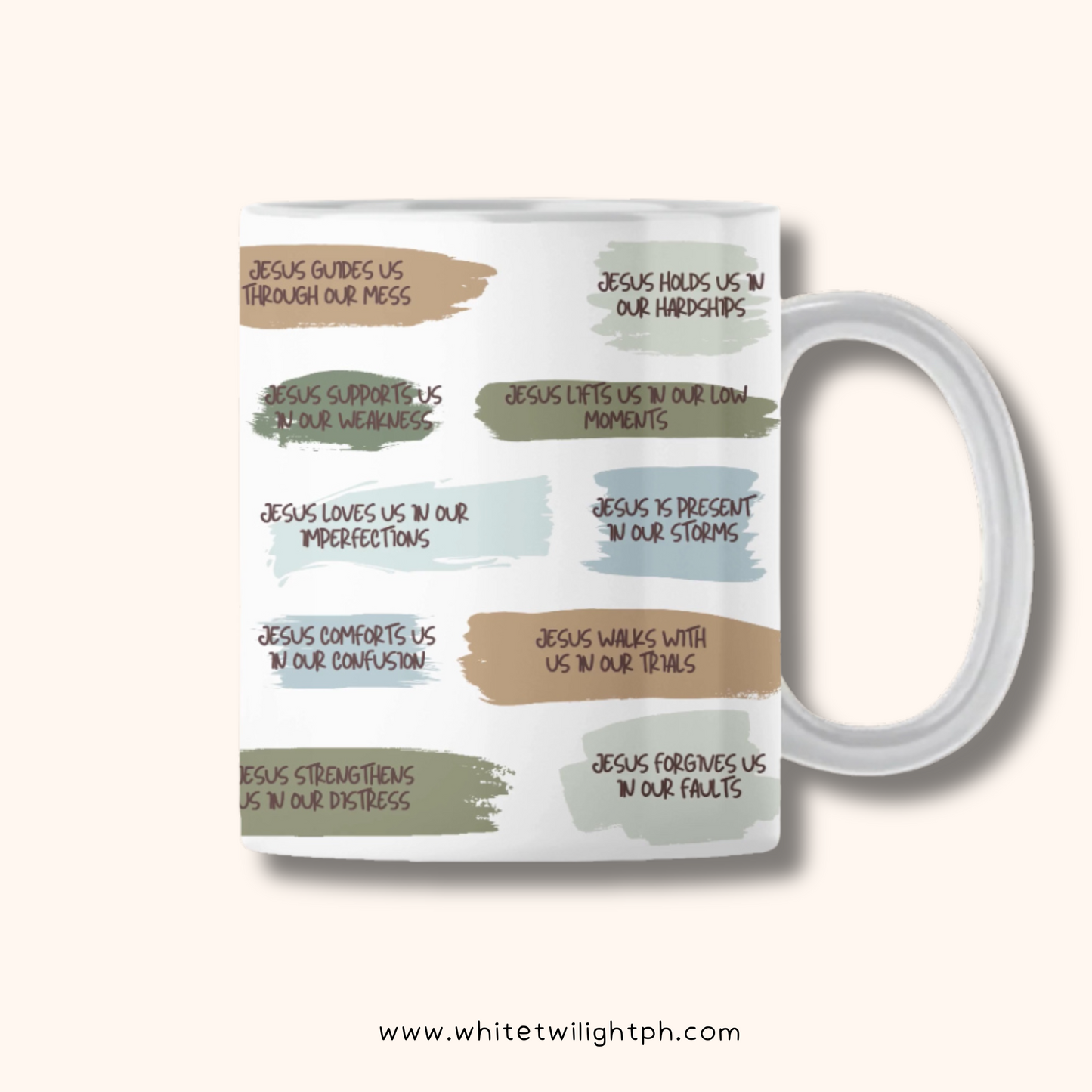 WTP Jesus meets us right in the midst of our mess Affirmation Mug, 11 oz | Aesthetic, Self Care, Motivational, Positivity Gift Mug