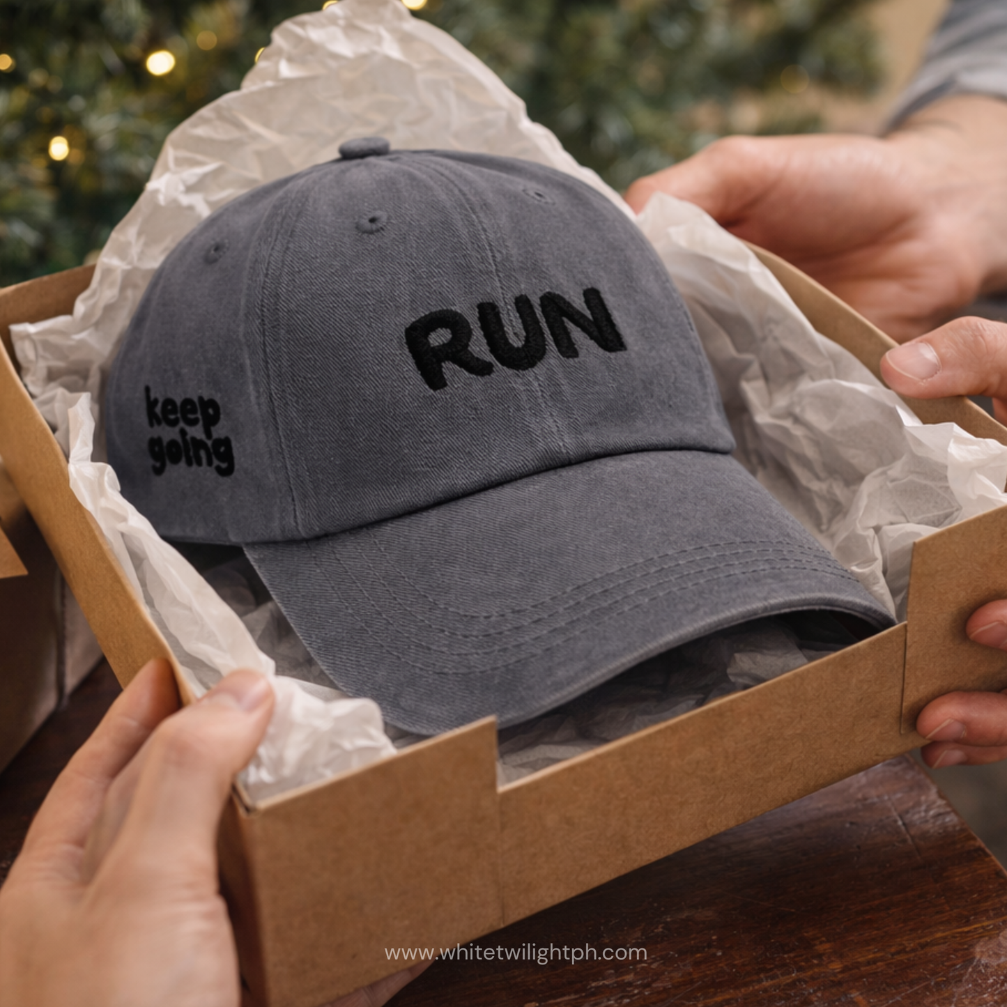 WTP Affirmation Cap – “RUN / Keep Going” Embroidered Hat | Motivational Baseball Cap for Runners, Walkers & Everyday Life | Unisex Adjustable Casual Cap