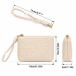 White Twilight PH Everyday Braided Wristlet Coin Purse, Zipper Pouch with Wrist Strap and Polyester Lining, Small Key and Card Holder, 13 x 9 x 3 cm, Ivory or Taupe
