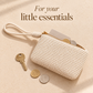 White Twilight PH Everyday Braided Wristlet Coin Purse, Zipper Pouch with Wrist Strap and Polyester Lining, Small Key and Card Holder, 13 x 9 x 3 cm, Ivory or Taupe