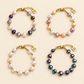 White Twilight PH Good Luck Collection | Irregular Pearl Bracelet with Gold-Tone Accents & Good Luck Charm