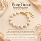 White Twilight PH Good Luck Collection | Irregular Pearl Bracelet with Gold-Tone Accents & Good Luck Charm