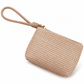 White Twilight PH Everyday Braided Wristlet Coin Purse, Zipper Pouch with Wrist Strap and Polyester Lining, Small Key and Card Holder, 13 x 9 x 3 cm, Ivory or Taupe