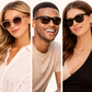 White Twilight PH Shine Bright Sunnies – Classic Fashion Sunglasses for Women | Lightweight Plastic Frame Shades for Casual Wear, Beach, Travel & Summer Outfit | Stylish Vacation Sunglasses (Beige, Black Brown Lens, Black Dark Lens)