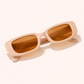 White Twilight PH Sunshine Energy Sunnies – Retro Rectangle Fashion Sunglasses for Women & Men | Trendy Thick Frame Vintage Shades | Stylish Everyday Sunglasses for Travel, Beach & Casual Outfits (Sold Individually)