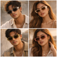 White Twilight PH Sunshine Energy Sunnies – Retro Rectangle Fashion Sunglasses for Women & Men | Trendy Thick Frame Vintage Shades | Stylish Everyday Sunglasses for Travel, Beach & Casual Outfits (Sold Individually)