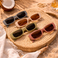 White Twilight PH Sunshine Energy Sunnies – Retro Rectangle Fashion Sunglasses for Women & Men | Trendy Thick Frame Vintage Shades | Stylish Everyday Sunglasses for Travel, Beach & Casual Outfits (Sold Individually)